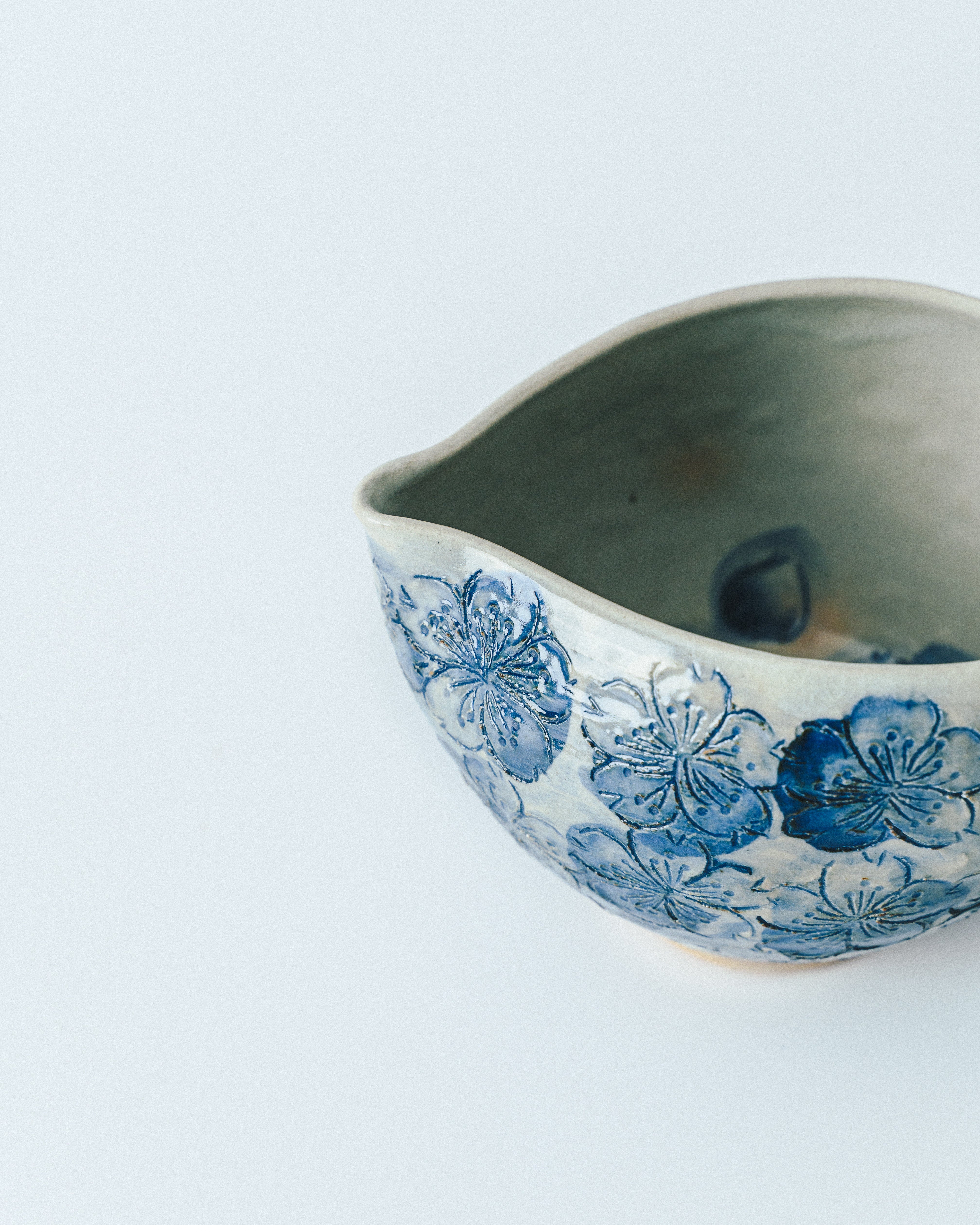 Indigo Cherry Blossom Pouring Cup (Sake Vessel)